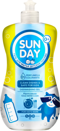 Средство для мытья посуды 500мл Sunday Для детской посуды гель