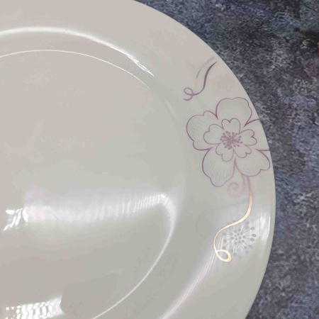 Тарелка 250мм круглая, белая с узором РД85196