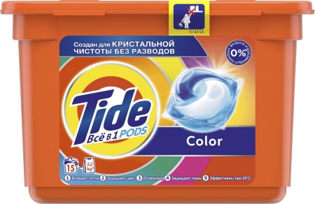 Капсулы для стирки 15х22.8г Tide жидкий Color