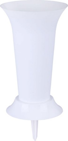 Ваза для цветов под срезку 190ммХ410мм с колышком белый