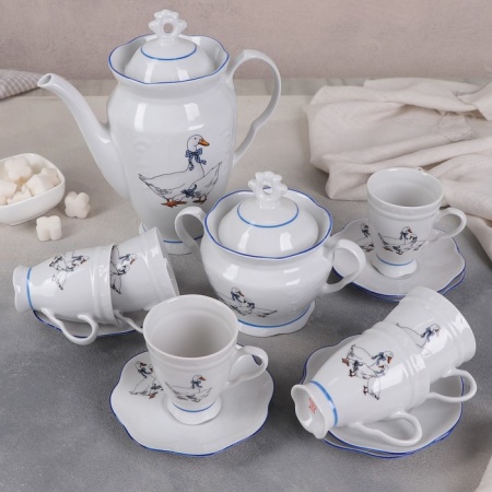 Сервиз кофейный 14 предметов ф. 620 "Надежда" "Гуси"