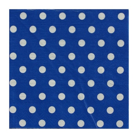 Салфетка с отстрочкой 40*40 ДомВелл рогожка Горох синий