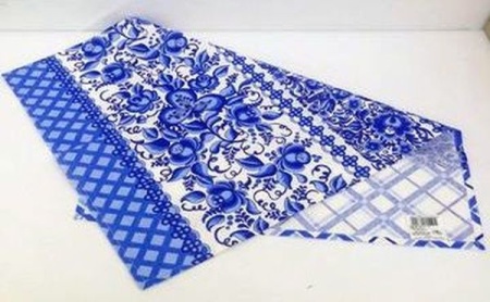 Полотенце из рогожки 50*75 ДомВелл Гжель 540