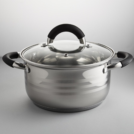 Кастрюля нержавеющая сталь  2,8л, крышка стекло