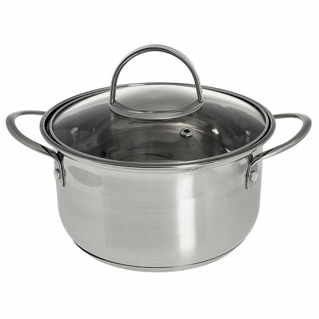 Кастрюля нержавеющая сталь  1,9л, крышка стекло