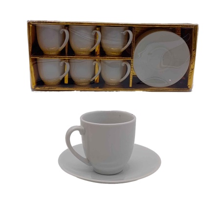 Набор кофейный 12 предметов, белый 100мл РД85516