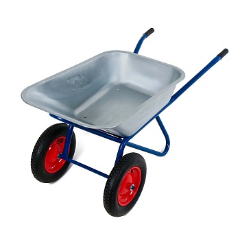 Тачка строительная, 110 л., двухколесная. грузоподъемность 200кг, корыто 0,8мм, колесо 3,25мм