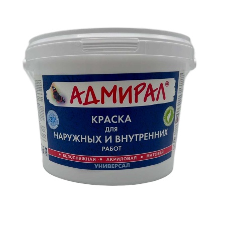 Краска водоэмульсионная 3кг для наружных и внутренних работ Адмирал
