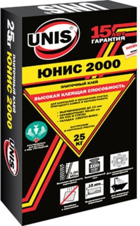 Смесь сухая клеевая 25кг "Юнис-2000" черный