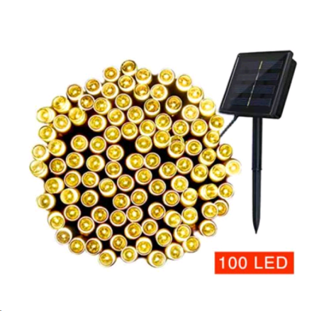 Гирлянда садовая с питанием от солнечных элементов 10м 100 лампочек PM-5560 теплый белый свет