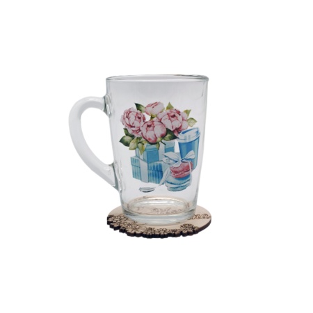 Набор ДомВуд 8 марта (Кружка + подставка под кружку d 85мм) Н421