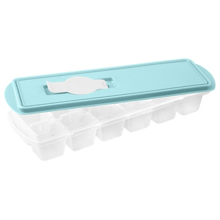 Форма для льда КУБИКИ с крышкой и клапаном аквамарин