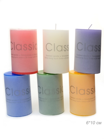 Свеча столбик 6х10см ZD-012 с ароматом 