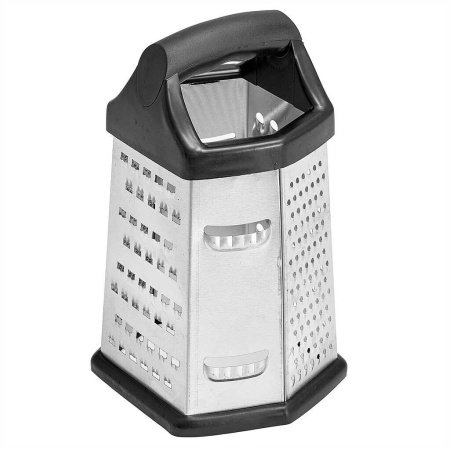 Терка 6 граней, 20см с пластиковой ручкой нерж.сталь