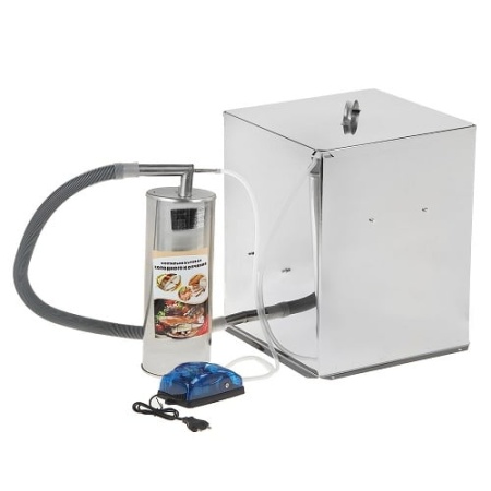 Коптильня холодного копчения "Дым Дымыч" нержавеющая сталь, модель 02М (дымогенератор+емкость для копчения малая объемом 32 л), УЗБИ Челябинск