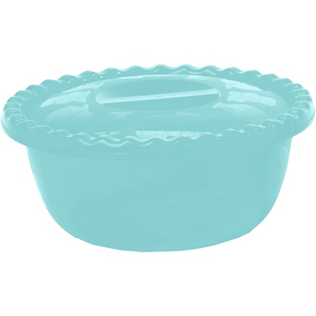 Миска 5,0л круглая с крышкой аквамарин