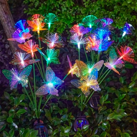 Светильник садовый на солнечной батарее 70см Бабочки(18)