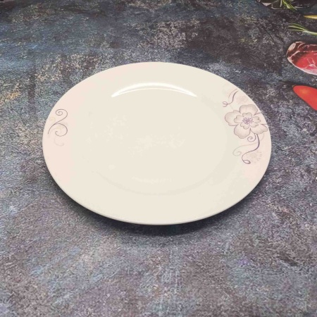 Тарелка 250мм круглая, белая с узором РД85196