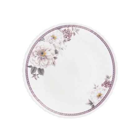 Тарелка 210мм стеклокерам. Torix "Горный пион" NHP85T/16092, белая с декором