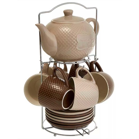 Набор чайный 13пр. на мет подставке  