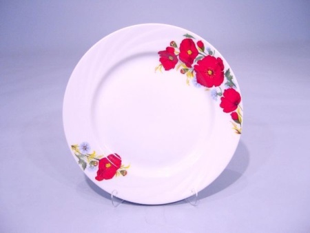 Тарелка 240мм мелкая ф.426"Голубка" "Маки красные"