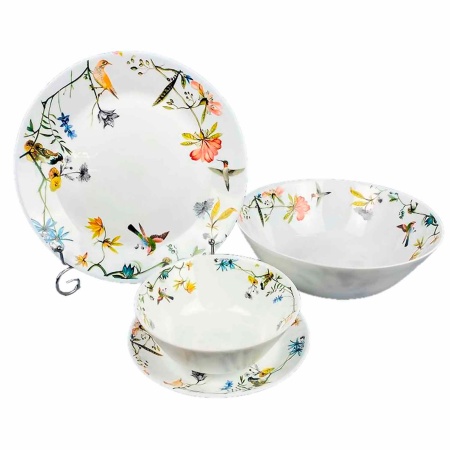 Сервиз столовый 19 предметов стеклокерам. Torix "Бали" NR19BT/18118