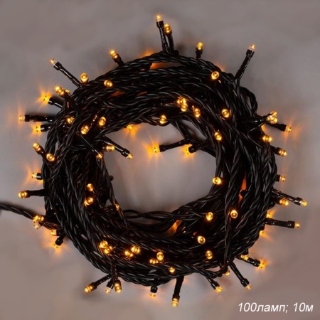 Гирлянда садовая с питанием от солнечных элементов 10м 100 лампочек PM-5560 теплый белый свет