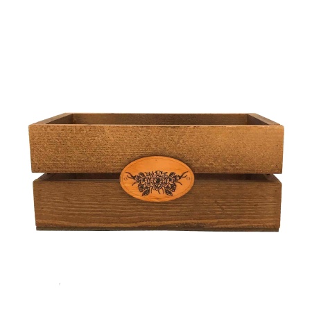 Ящик декоративный окрашенный с медальоном 20х12х9см ДомВуд Мокко Сосна С57/Д57