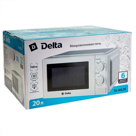 Печь микроволновая DELTA DL-84L20 белый: 700 Вт,20л