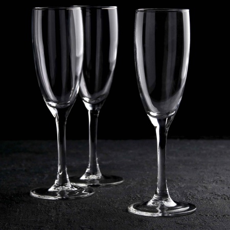 Бокал для шампанского 170мл 3шт стекло ЭДЕМ