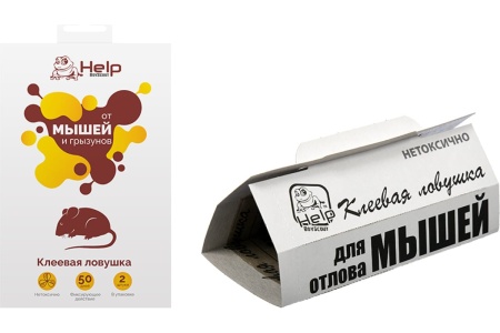 Ловушка клеевая для отлова МЫШЕЙ, 2шт. в упаковке  HELP