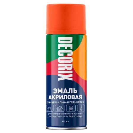 Эмаль аэроз. 520 универсальная DECORIX, оранжевый №03