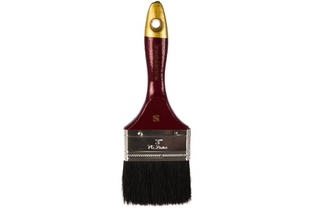 Кисть плоская 3" МАСТЕР  черная натуральная щетина деревянная ручка