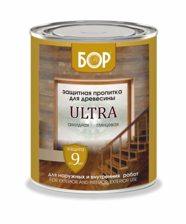 Пропитка защитная 0,75кг для древесины ULTRA (глянцевая) красное дерево