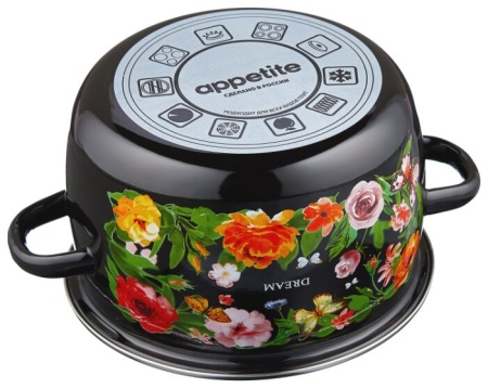 Кастрюля эмалированная сталь  3,0л эмал сфер Chilli TM Appetite