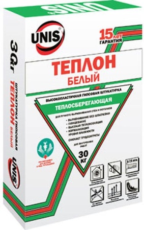 Штукатурка гипсовая 30кг Юнис "ТЕПЛОН" белая 