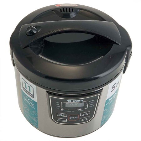 Мультиварка DELTA DL-6527 черная: 900 Вт,5л