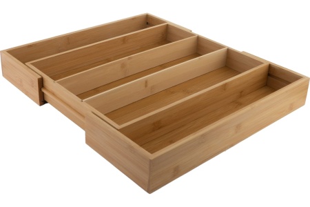 Лоток для столовых приборов 34,5-50,8х44,5х6см  раздвижной, бамбук