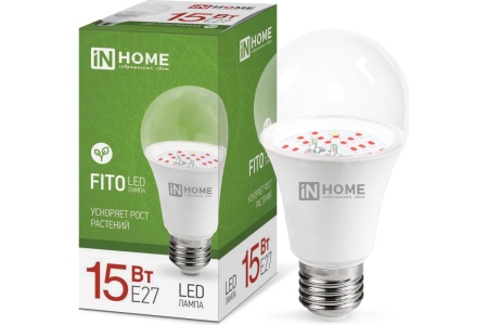 Фито лампа св/д для растений ЛОН А60 E27 15W 15мкмоль/с 110x60 LED-A60-FITO  ASD/InHome 