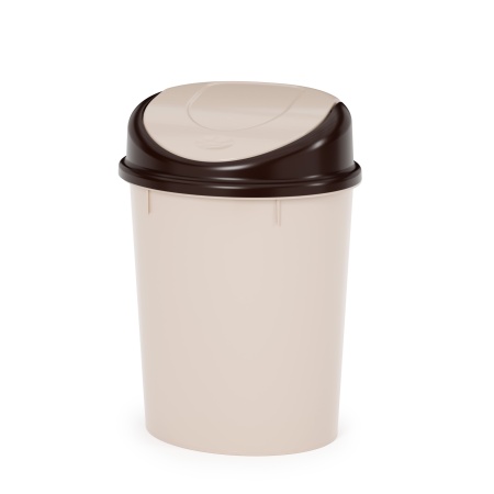 Контейнер для мусора 8л овальный бежевый