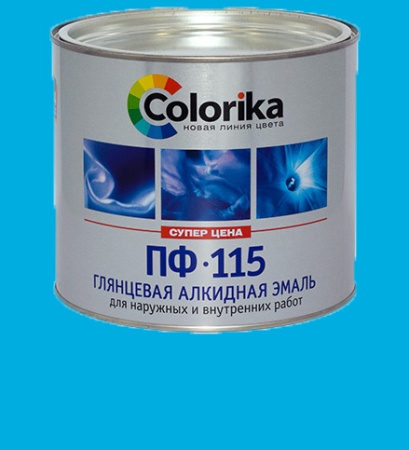 Эмаль ПФ-115 1,8кг ярко-голубая "Colorika"