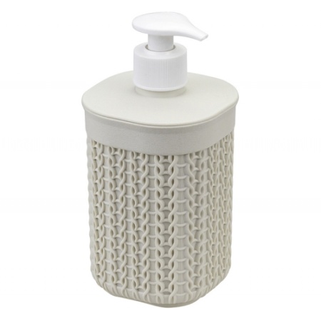 Диспенсер для мыла ВЯЗАНИЕ белый ротанг