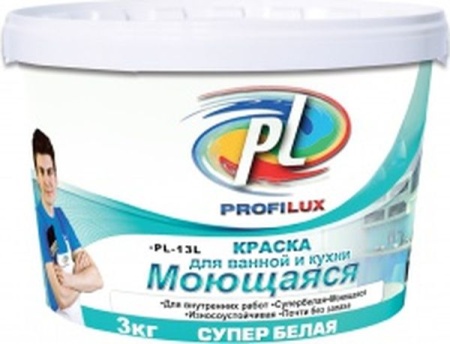 Краска водоэмульсионная 7кг PL-13L (син.эт) латексная  моющаяся износоуст супербелая "Профилюкс" 