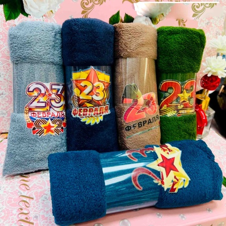 Полотенце 35х75 23 Февраля, микрофибра