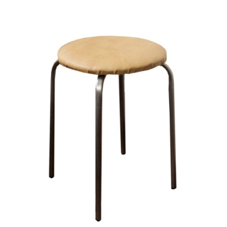Табурет 18 круг бежевый на темном муссе
