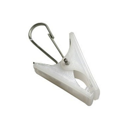 Зажим для штор прозрачно-белый с карабином 100шт цена за 1шт