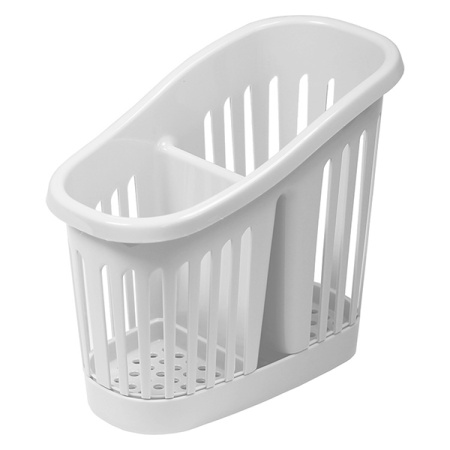 Подставка для столовых приборов 16,8х14,4см, полипропилен белый ротанг