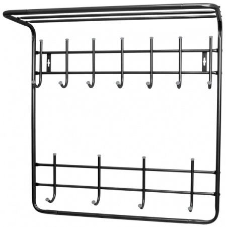 Вешалка настенная 11 крючков с полкой 2-х ярус (740х745х255мм) в ассорт.