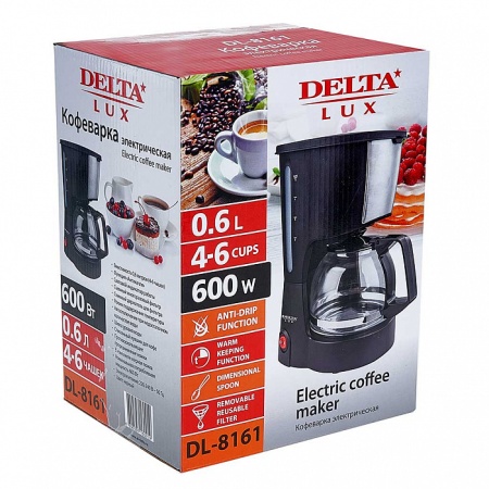 Кофеварка 600 Вт DELTA LUX DL-8161