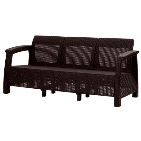 Диван RATTAN LUXE 3-х местный OLA DOM (шоколадный)